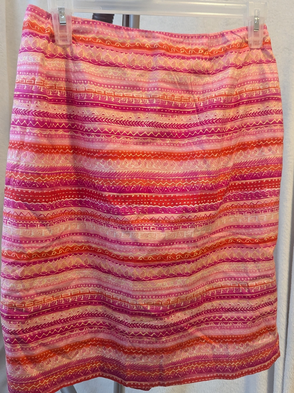 Talbots Pink and Orange Patterned Mini Skirt